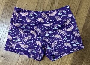Women’s IAB I Am Becoming Unicorn Narwhal Compression Shorts Size 6 S *C3